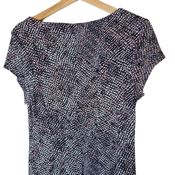 Roz&Ali Stretchy Midlength black pink flared dress - Picture 6 of 8